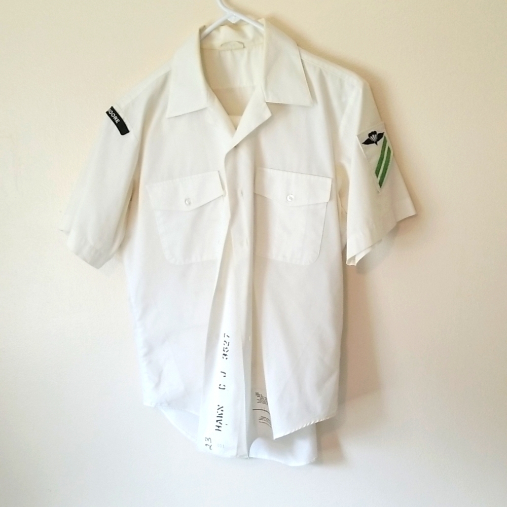 Vintage Military Navy Suit White Medium
